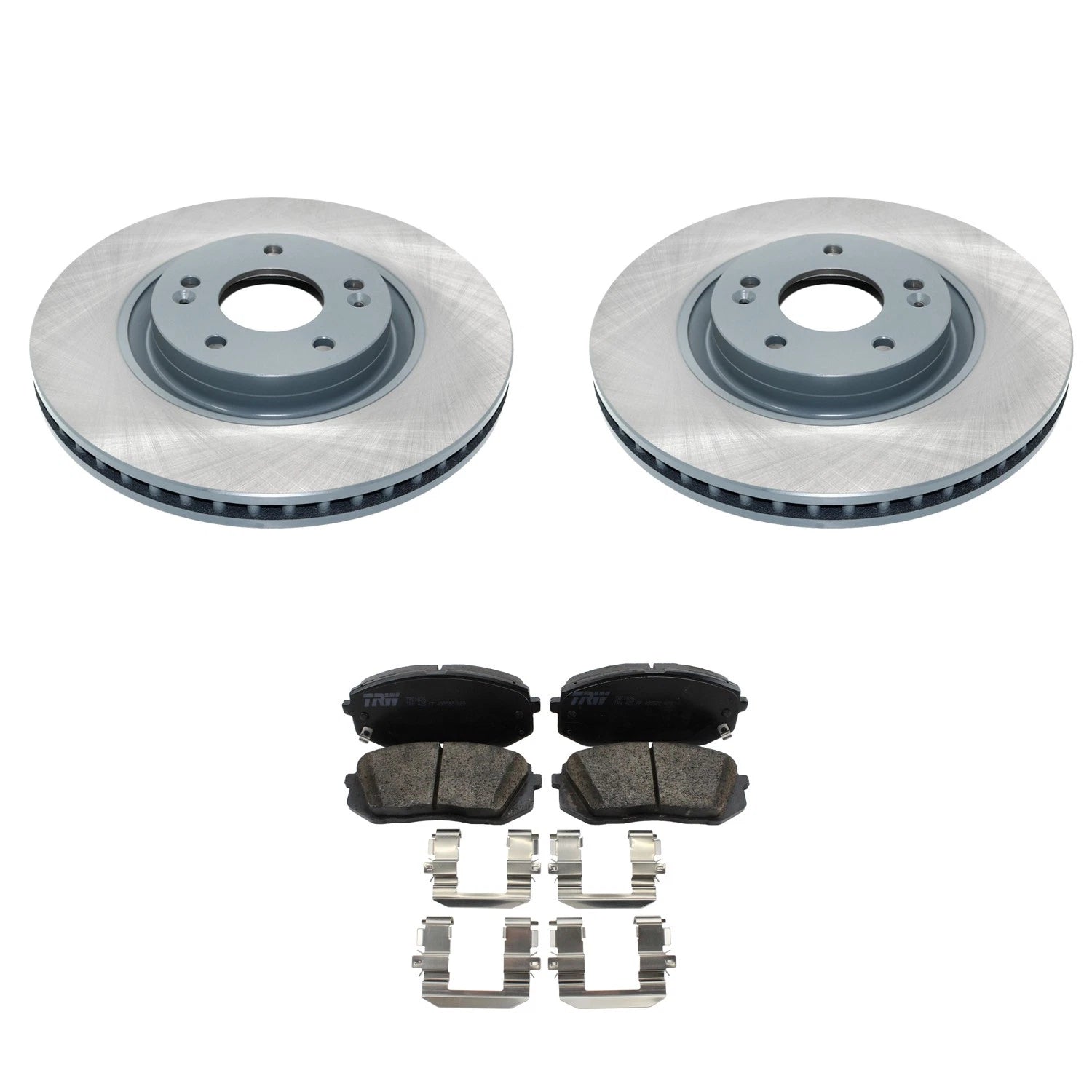 Set of 4 DuraGo Front Rotors & TRW Pro Ceramic Brake Pads for Optima Sonata