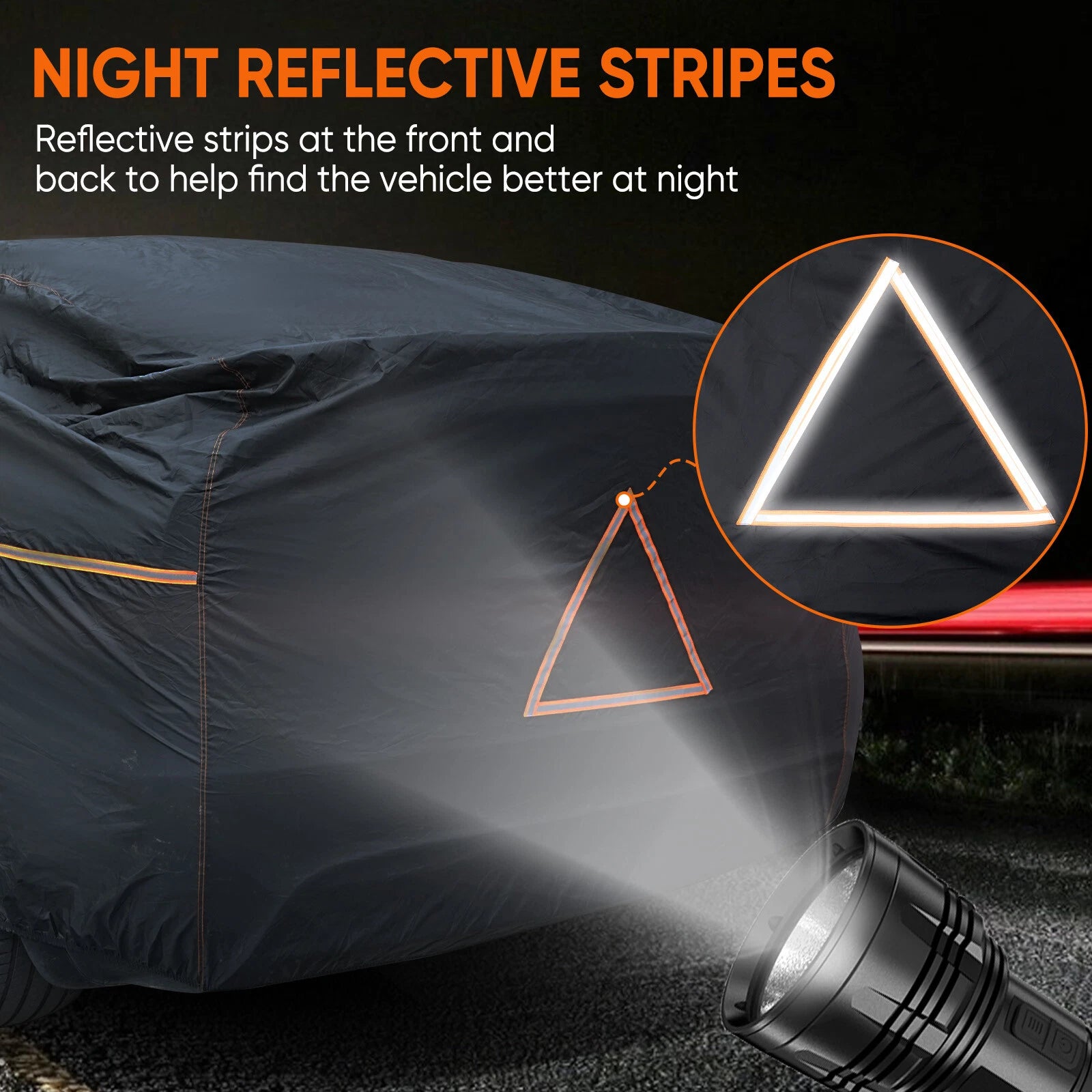Full Car Cover for Sedan (197"L x 73"W x 59"H) Waterproof Snow Protector