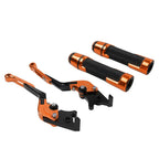 Orange Extendable Brake Clutch Levers & Handlebar Grips for Benelli BN302S