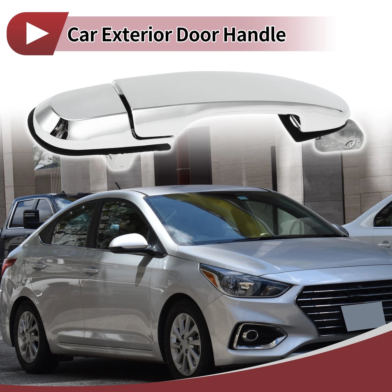Car Door Handle Grip for Hyundai Tucson (2016–2023) No. 826602E010 Silver Tone