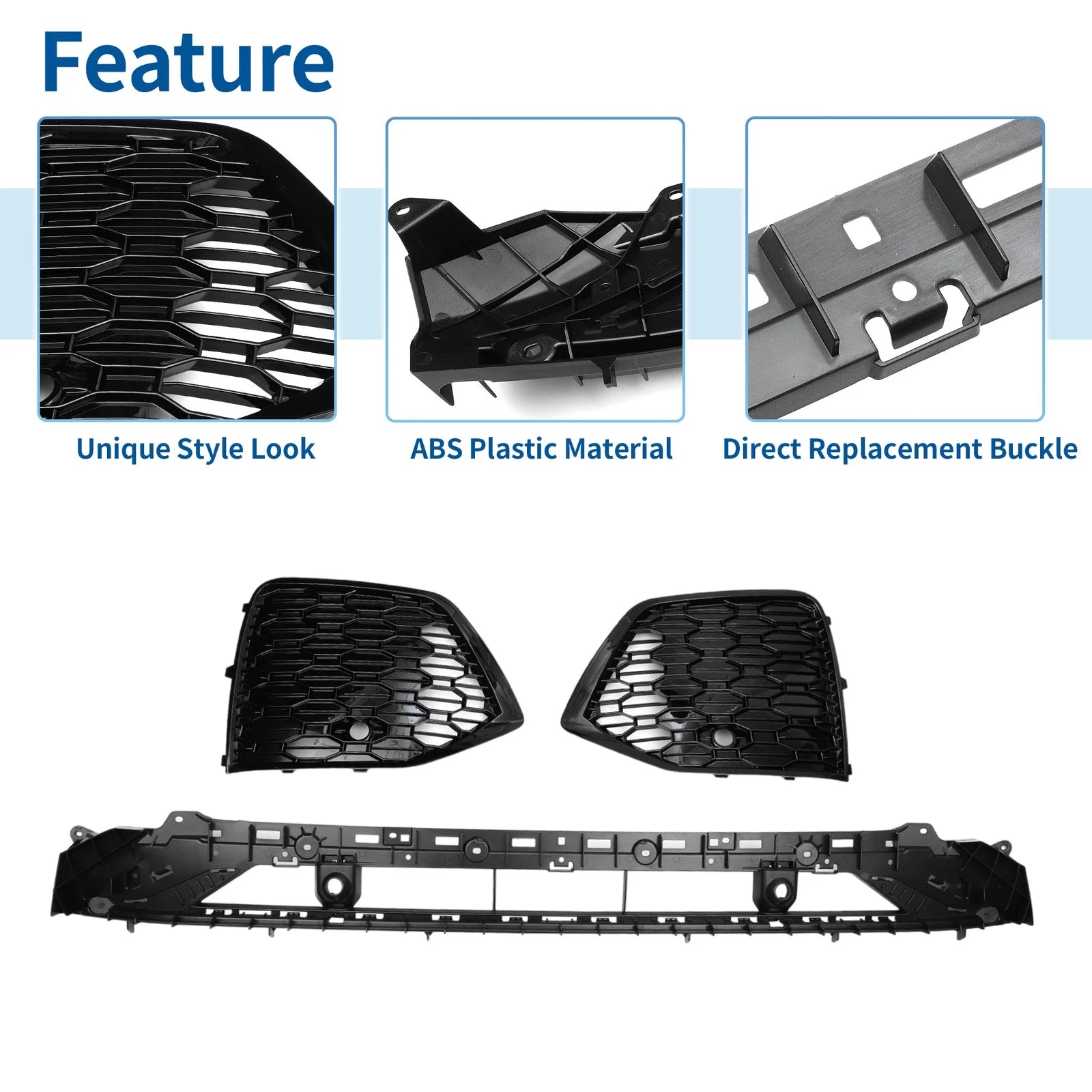 Set of 1 Front Lower Bumper Grille for Audi Q5L (2021–2024) Black Facelift