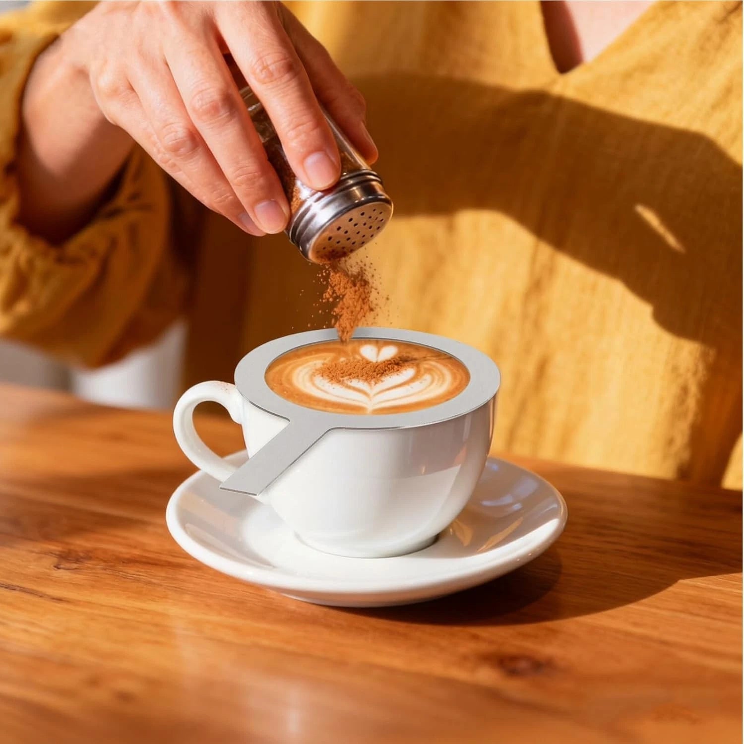 Set of 4 Stainless Steel Coffee Cup Rim Covers for Milk Tea Preparation