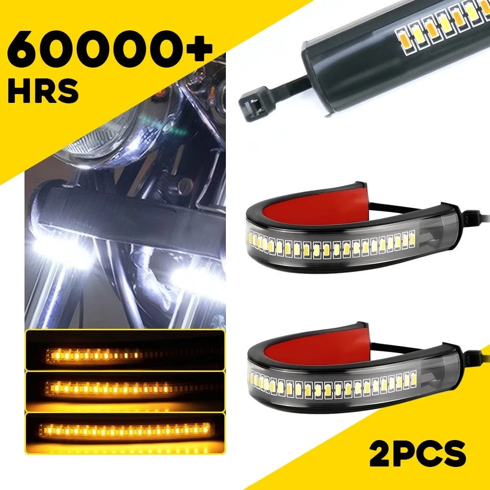 2pc 5" Universal Flexible Red LED Brake Turn Signal Tail Light Strip