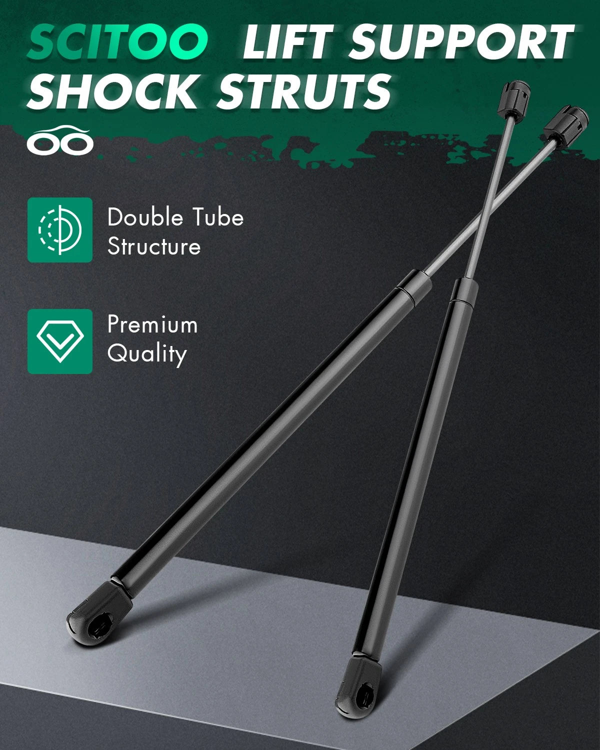 2X Rear Window Glass Lift Supports Struts for Jeep Grand Cherokee (2005–2010)