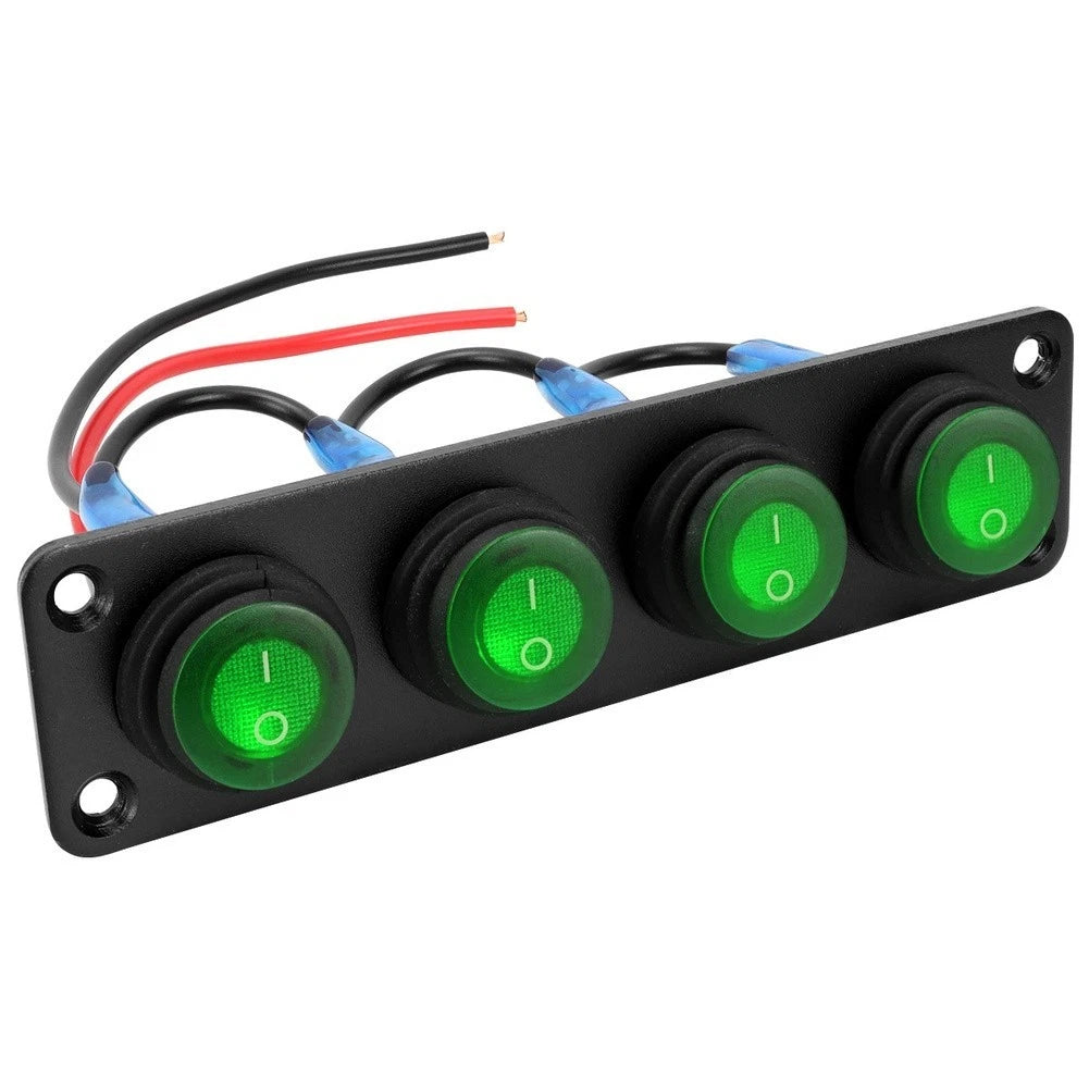 6 Gang LED Switch Panel for RV Boat Car (12V, IP67 Waterproof)