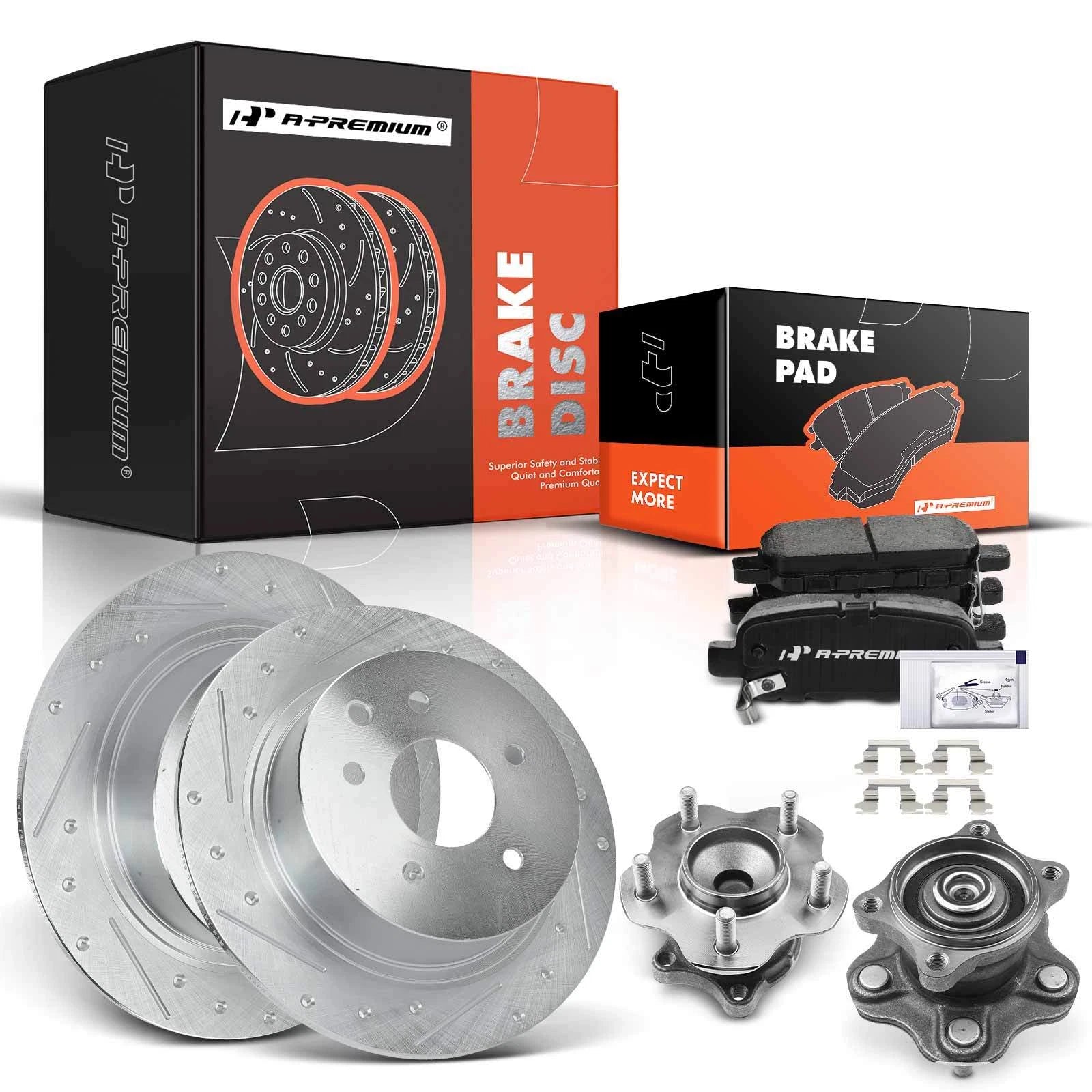Rear Drilled Brake Rotors & Pads for Nissan Maxima Altima