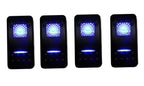 4Pcs 12V 20A Blue LED Rocker Switch Waterproof DPDT 7 Pin for Marine