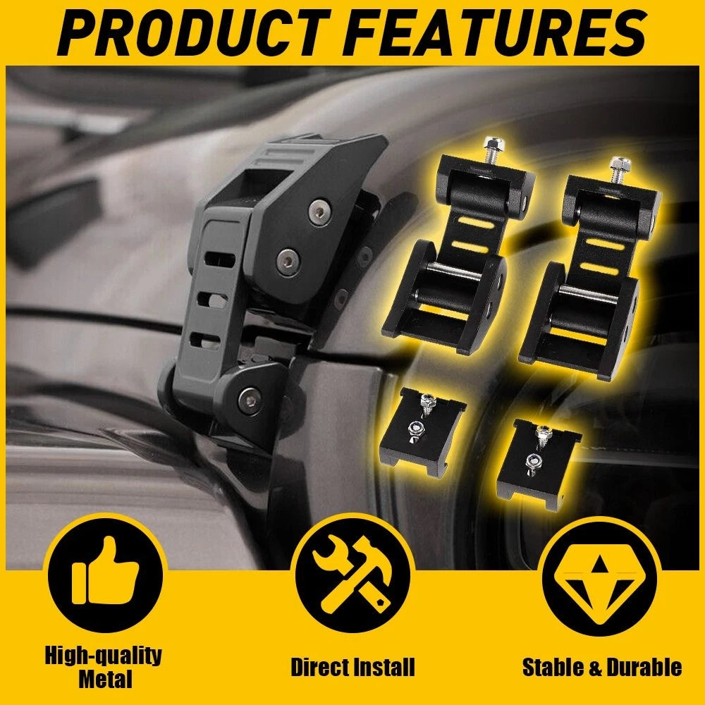 Hood Latches Lock Catch Kit for Jeep Wrangler JK (2007–2018)