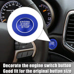 Start Stop Button Cover Trim Kit for Jeep Cherokee, Dodge (2014–2023) - Blue 723115121261