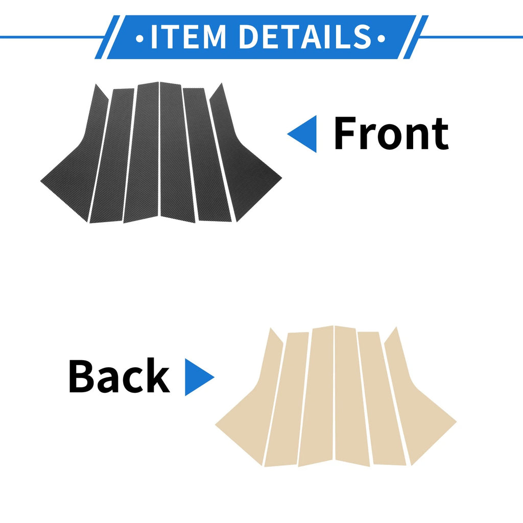 Set of 6 Door Pillar Window Trim for Hyundai Tucson (2021–2023) Carbon Fiber