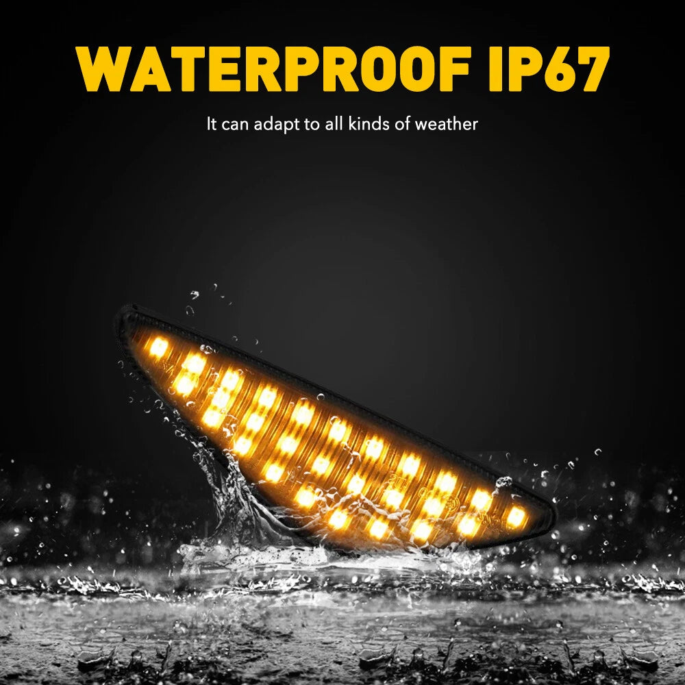 2X H4 9003 LED Headlight Bulbs for Universal Vehicles (3000K Golden Yellow)