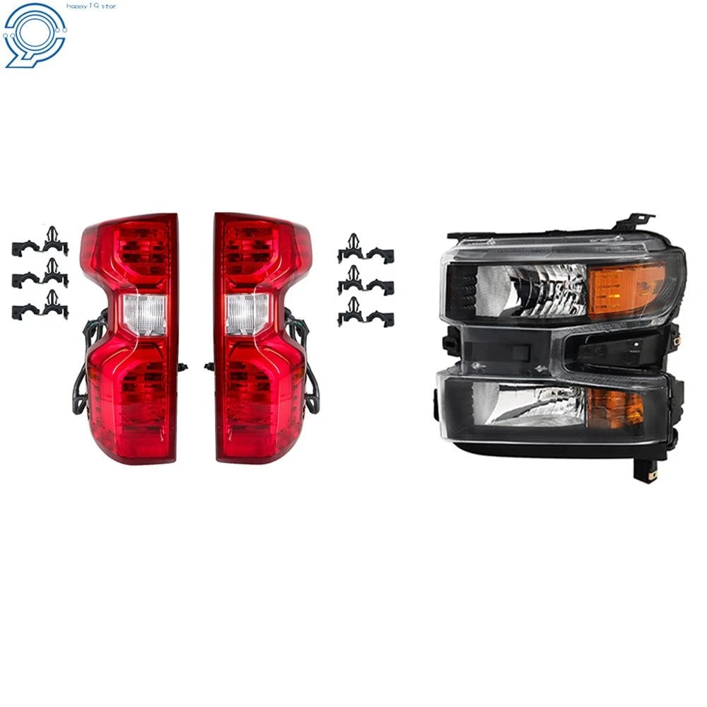 Headlight and Tail Light Pair for Chevy Silverado 1500 (2019-2021) Halogen