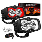 2X NOVSIGHT HALO 4.5'' LED Work Light Bar Spot Pod Offroad Red/White DRL