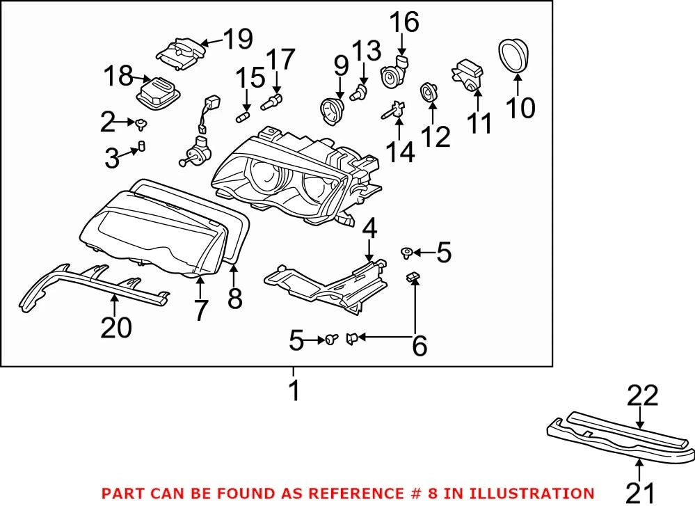 Headlight Lens Seal Gasket for BMW E46 (1998–2006)