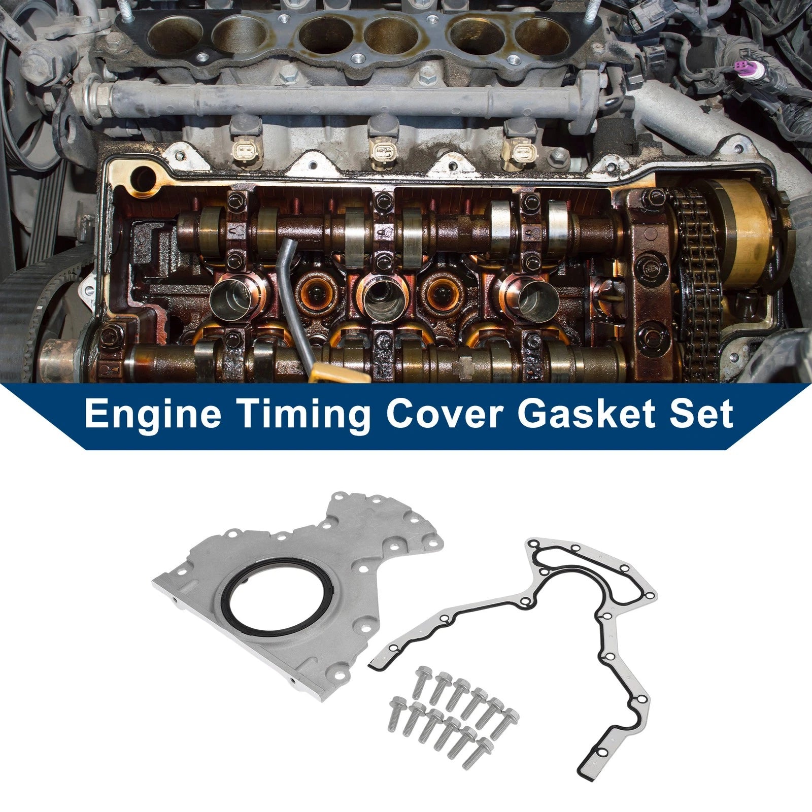 Engine Timing Cover Gasket Set No. 12559287 for GMC Chevy 6.0 6.2 4.8 5.3 (2007–2019)