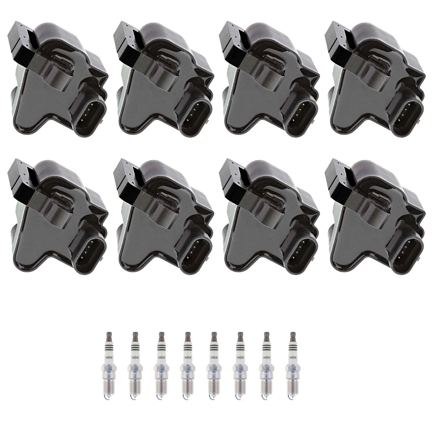 Set of 8 Ignition Coils & NGK Iridium Spark Plugs for Sierra 3500 (2001–2007)