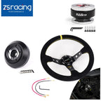 14in Steering Wheel with Quick Release Hub Adapter for BMW E30 M3 318i 325e 528e