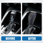 Gear Shift Lever Cover for Volkswagen Atlas (2018–2022) - Black, Blue Stitches