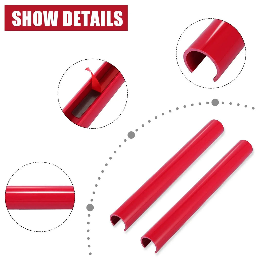 Pair ABS Front Grille Trim Strips Cover Decor Red for BMW 5/6/7 Series