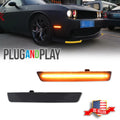 2X Smoked Lens Amber LED Front Sidemarker Lights for Dodge Challenger (2015–2023)