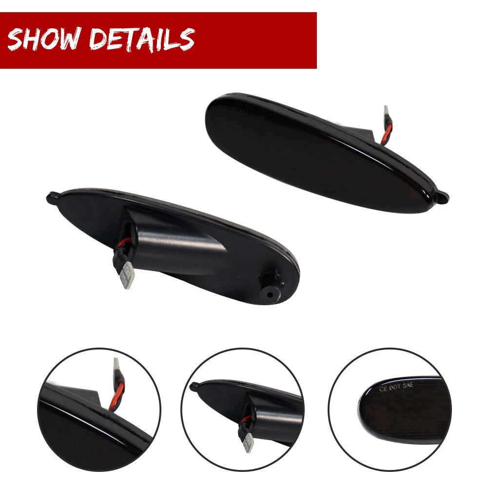 Smoked Lens Amber LED Side Marker Lights for Pontiac GTO (2004–2006)