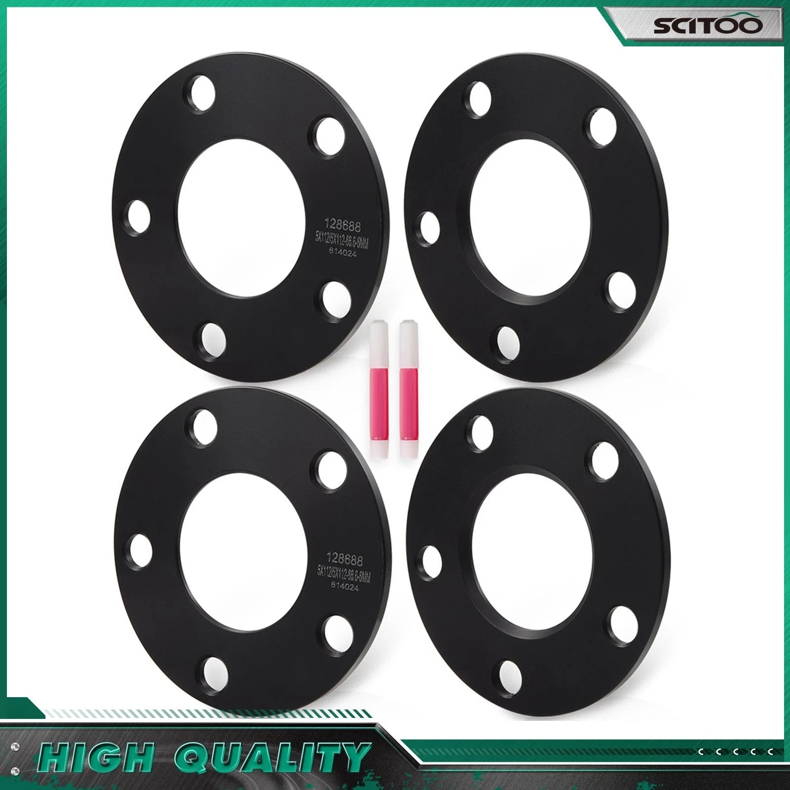 Set of 4 Wheel Spacers 5x112mm 6mm for VW Golf Jetta Passat Audi A3 A5 A6