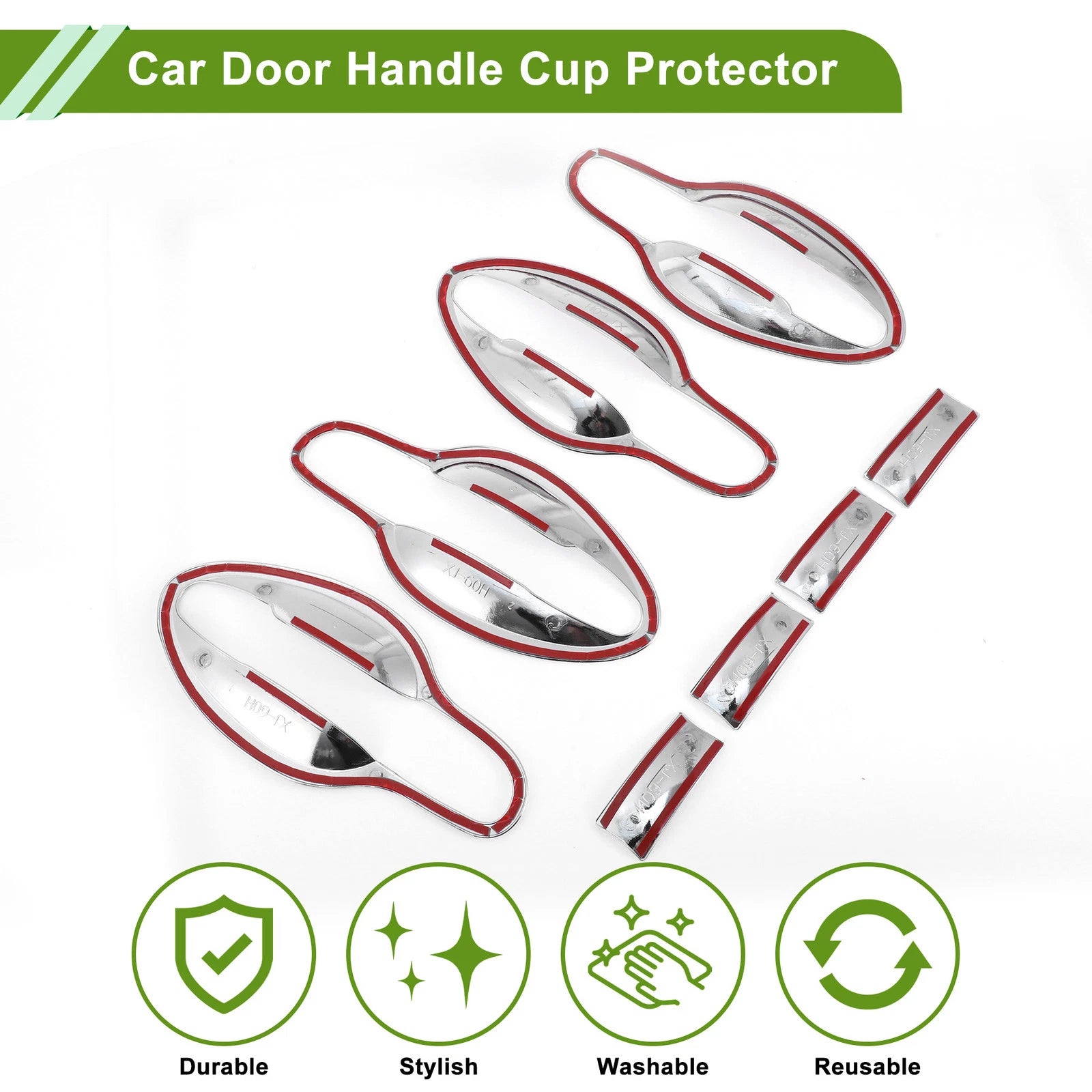 Set of 8 Chrome Door Handle Cup Protectors for Mazda CX-5 (2013–2017)