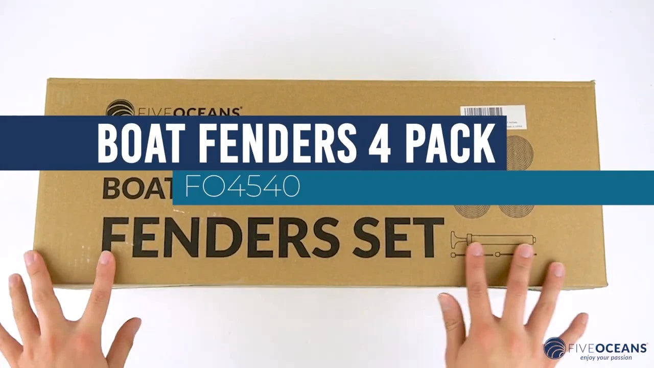 Set of 4 Boat Dock Fenders 6.5x23 White Ribbed Marine Bumpers