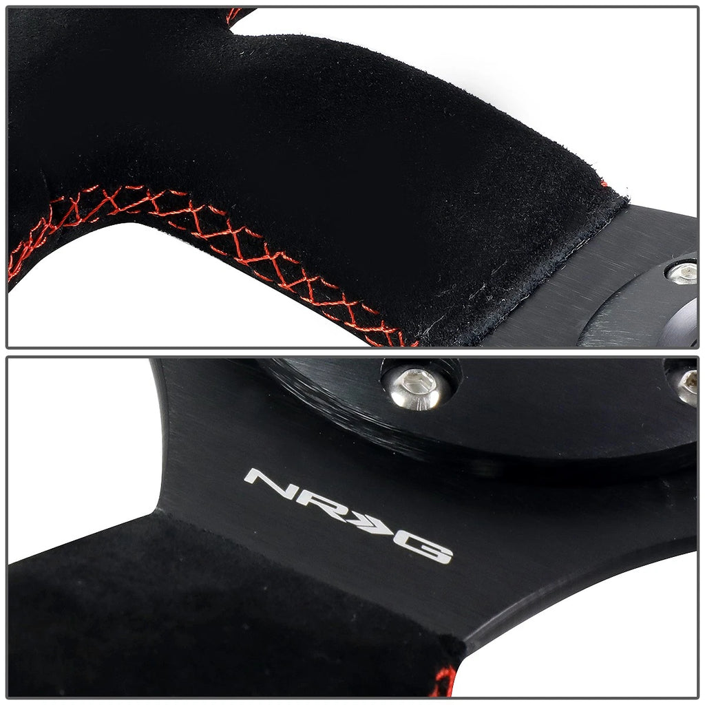 NRG Reinforced Steering Wheel 32cm D-Shape for Universal Fit (RHD)