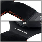 NRG Reinforced Steering Wheel 32cm D-Shape for Universal Fit (RHD)