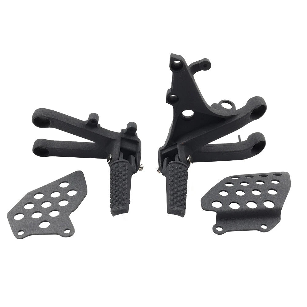 Set of 2 Black Front Driver Footrest Brackets for Honda CBR600RR (2007–2024)