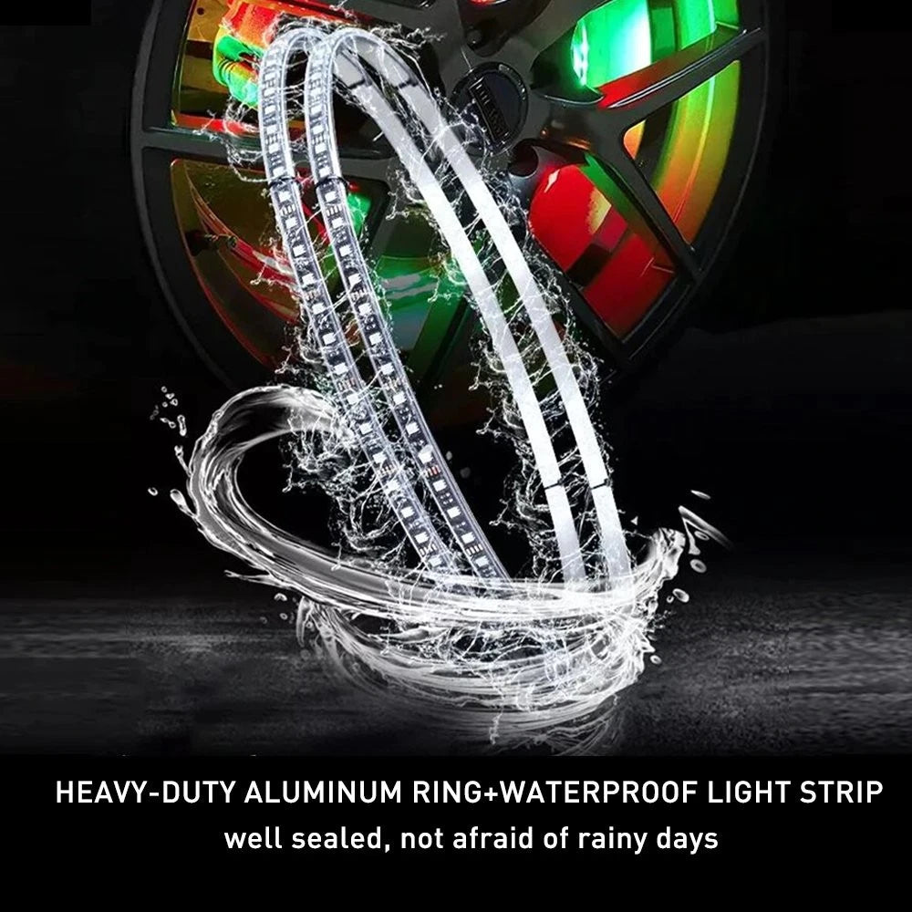 8x RGB LED Wheel Ring Lights for Truck Car (15.5'' Diameter)