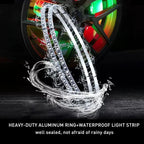 8x RGB LED Wheel Ring Lights for Truck Car (15.5'' Diameter)