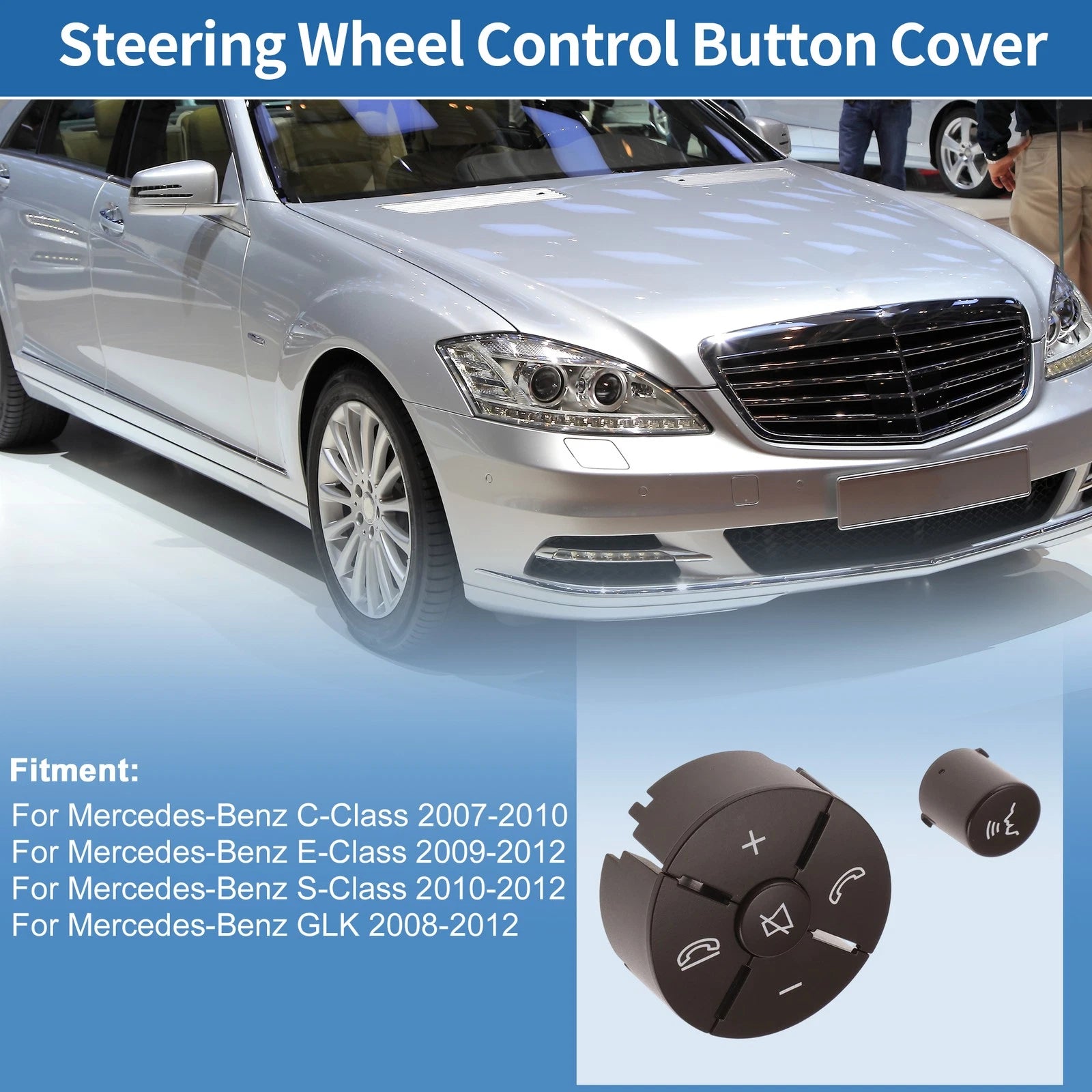 Steering Wheel Control Button Cover for Mercedes-Benz C-Class (2007–2010) Right Side