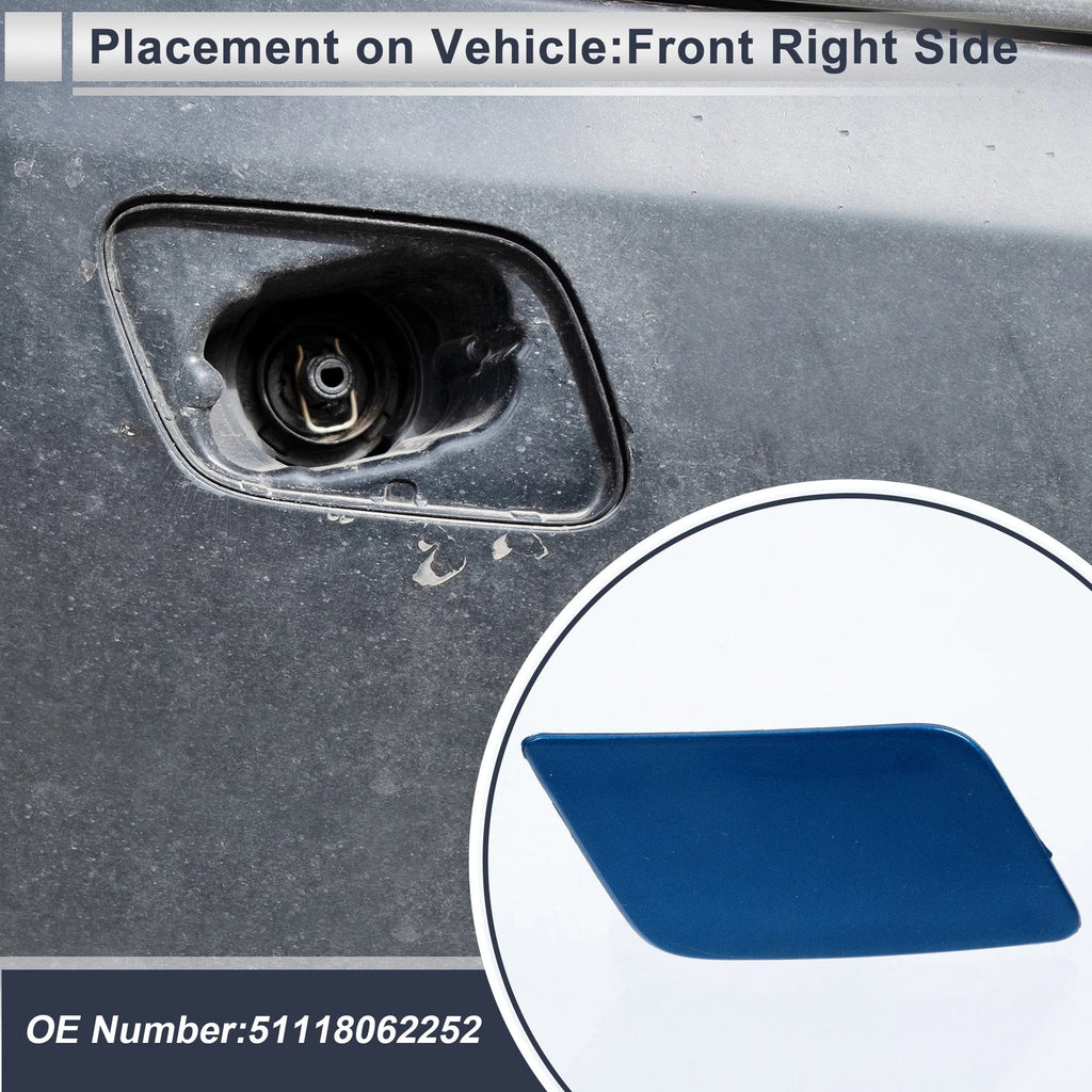 Bumper Headlight Washer Nozzle Cover Cap for BMW 335i GT (2011–2019) Blue