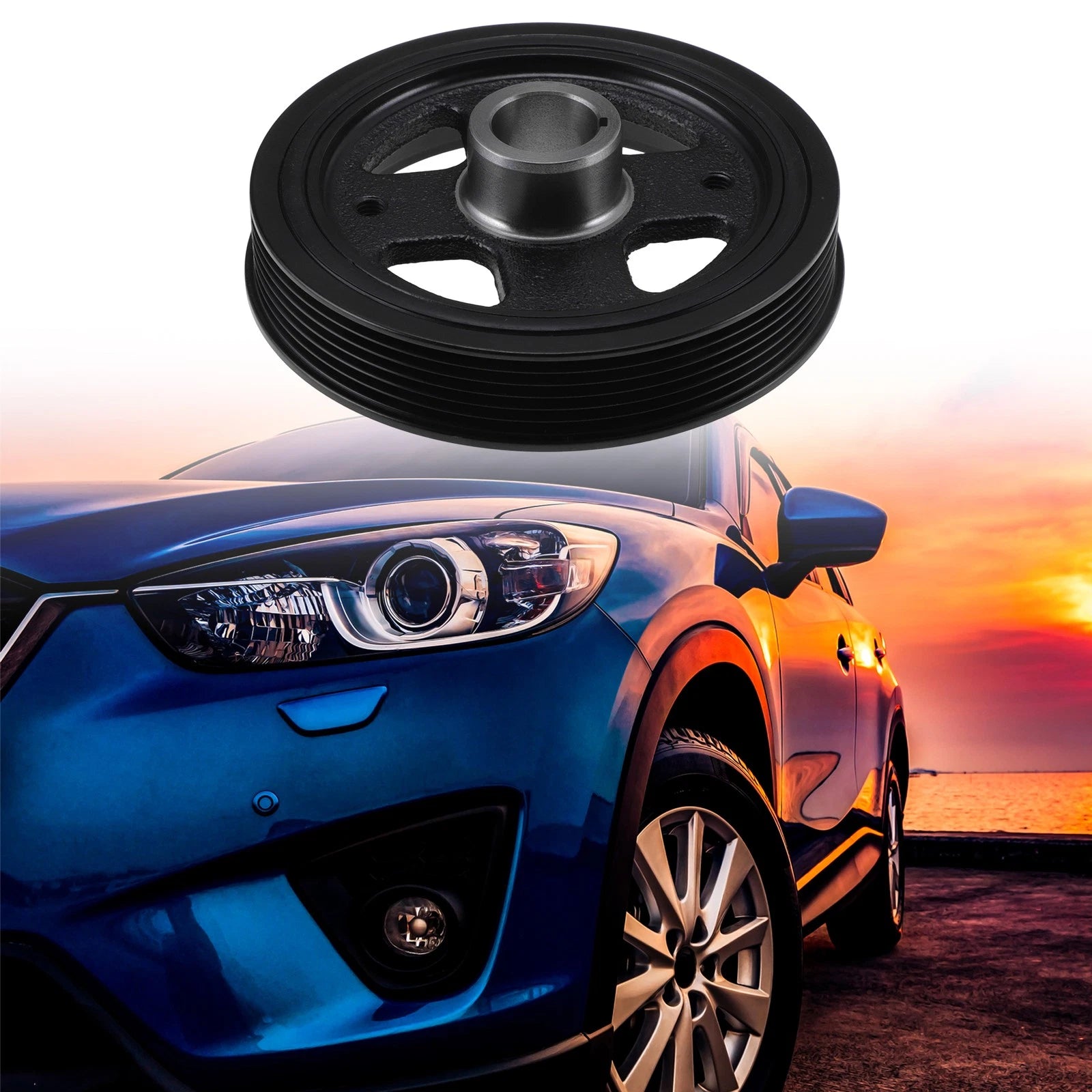 Engine Harmonic Balancer Crank Pulley for Lexus CT200h (2011–2017) 1347037020 Steel Black