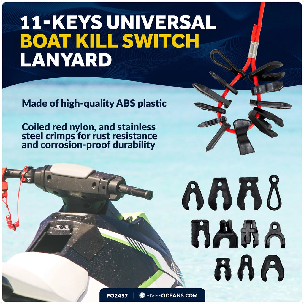Kill Switch Lanyard Key Set for Johnson, Evinrude, Mercury, Yamaha, Honda