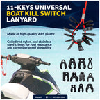 Kill Switch Lanyard Key Set for Johnson, Evinrude, Mercury, Yamaha, Honda