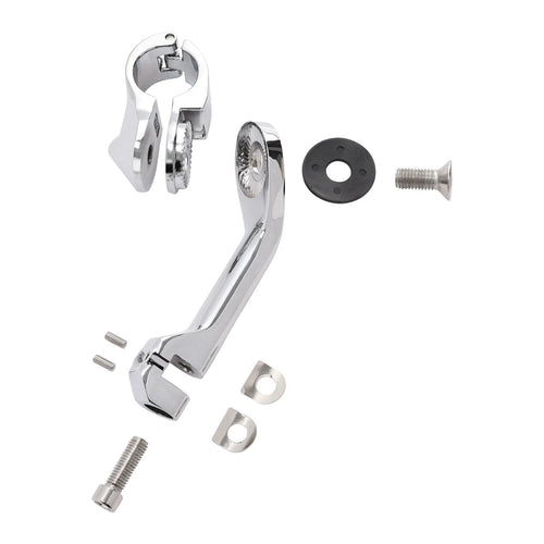 1 1/4" Chrome Long Angled Adjustable Highway Foot Peg Mount for Harley Dyna