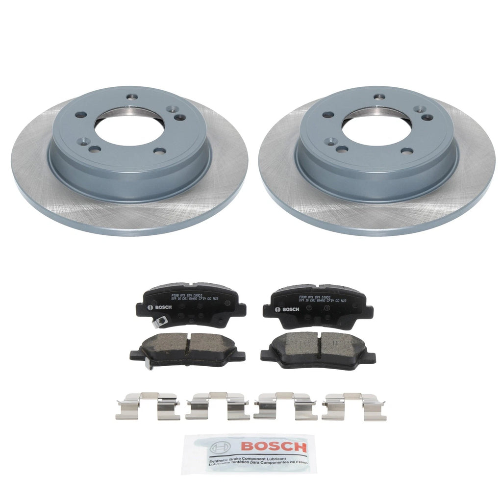DuraGo Rear Rotors & Bosch QuietCast Ceramic Pads for Elantra L4 FWD (2011–2016)