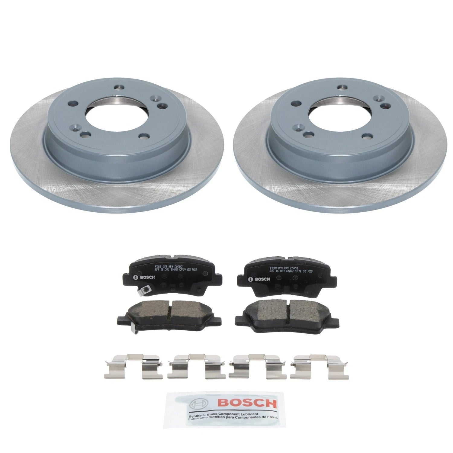 DuraGo Rear Rotors & Bosch QuietCast Ceramic Pads for Elantra L4 FWD (2011–2016)