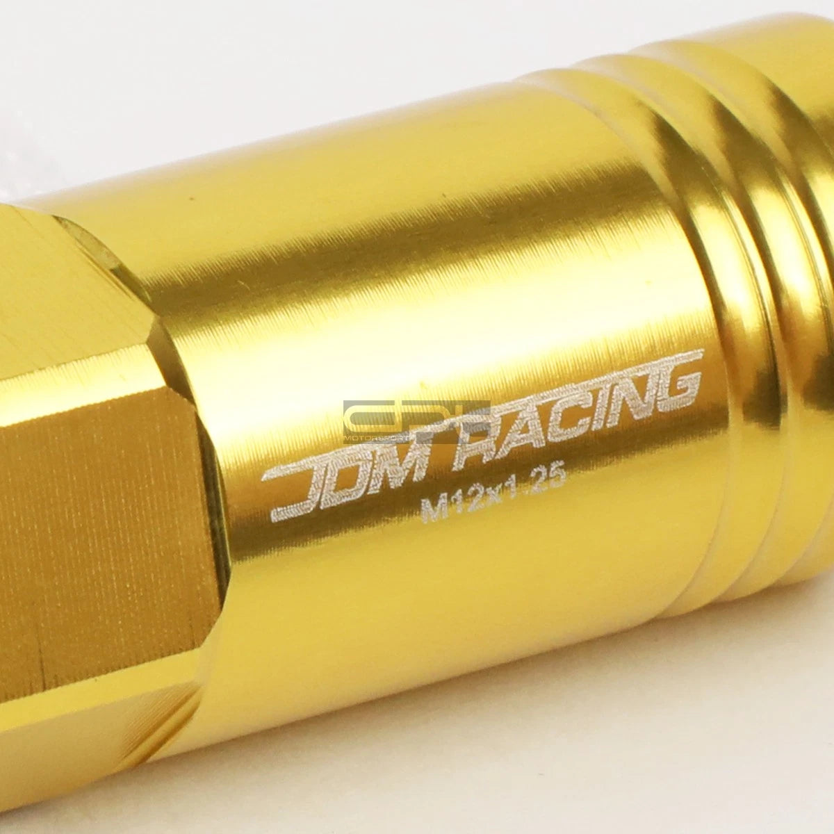 20 PCS Open End M12x1.25 60mm Tall Gold Aluminum Lug Nuts + Adapter