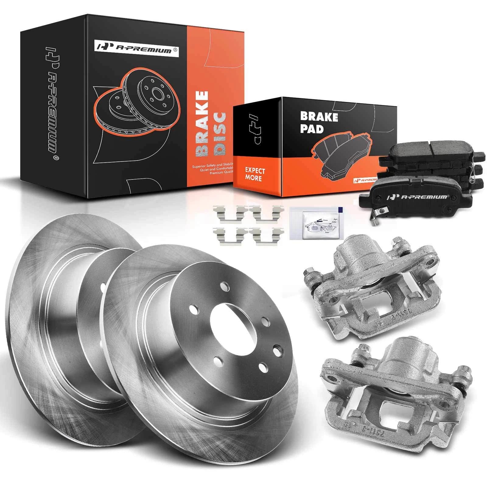 Set of 8 Rear Disc Brake Rotors & Pads for Nissan Maxima (2004–2006)