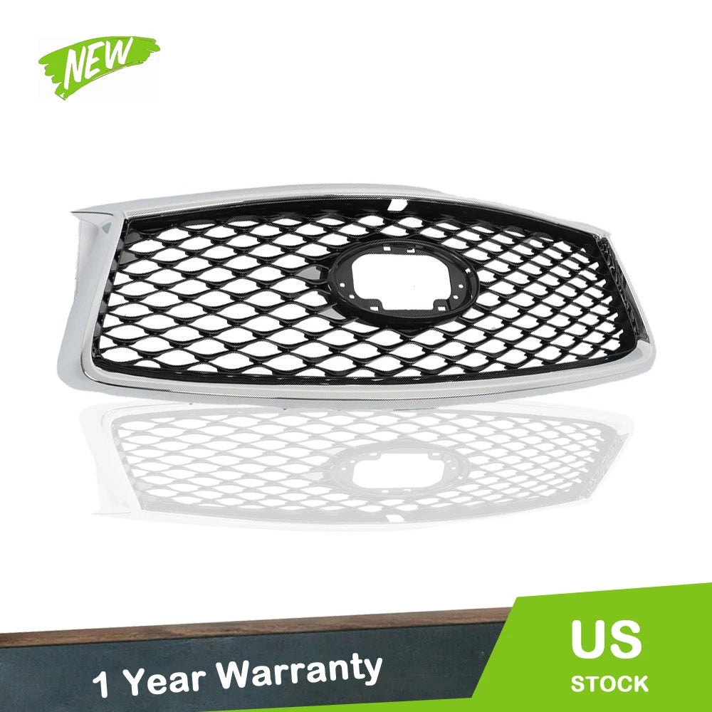 Front Upper Grille for Infiniti QX50 (2019–2023) Chrome Black w/Camera Option