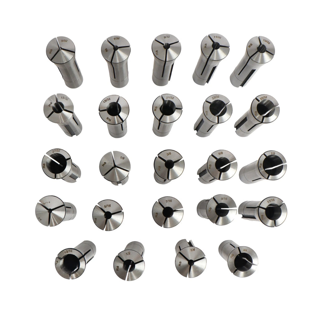 24-Piece R8 Collet Set for Bridgeport (Fits Various Models)