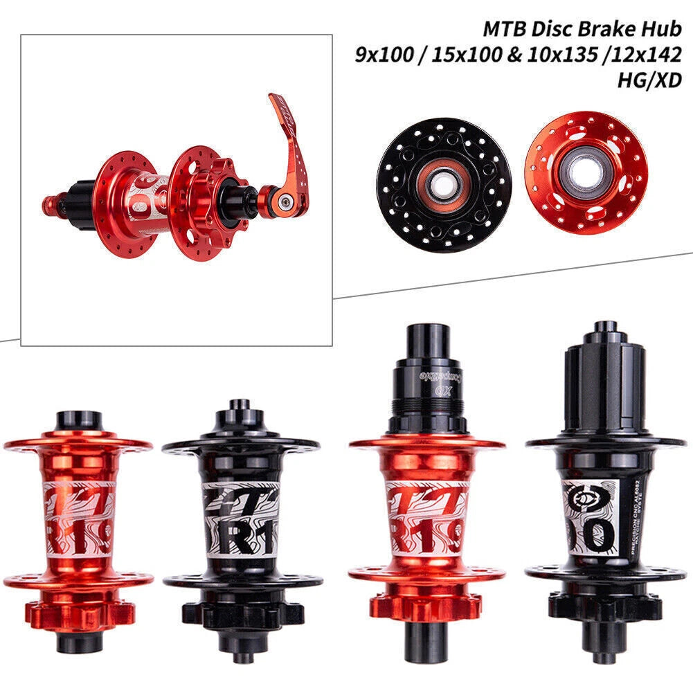 Disc Brake Hubs Set of 2 for MTB Bike (32 Holes, AL6082, 4 Sealed Bearings)