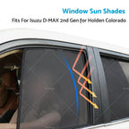 2X Rear Window Sun Shade for Holden Colorado RG (2012–2020)