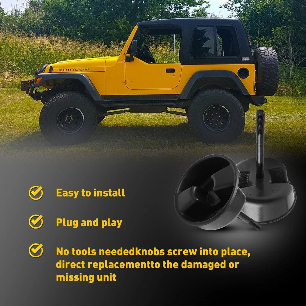 2Pcs Hardtop Targa Top Mounting Screw Knob for Jeep Wrangler JK (2007–2015)