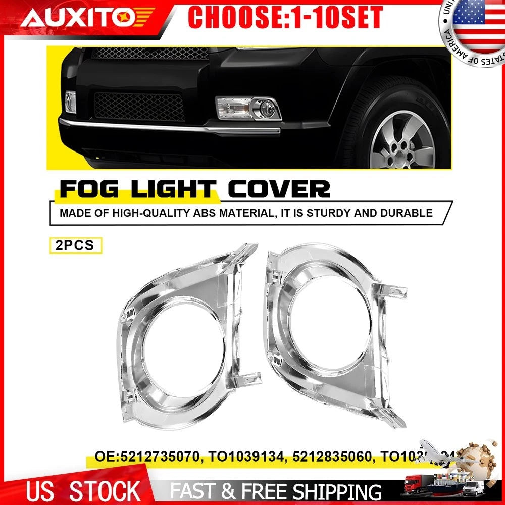 Set of 2 Fog Light Bezel Chrome Trim for Toyota 4Runner Limited (2010–2013)