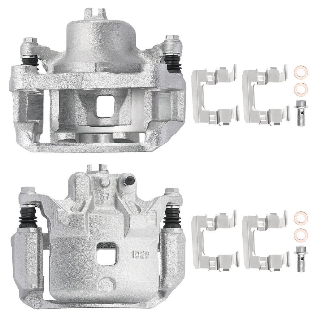 Front Disc Brake Calipers with Bracket Set of 2 for Nissan Sentra (2007–2019)